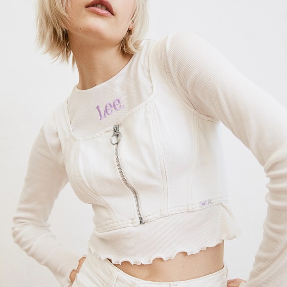 H&M x Lee White Denim Corset Top NEVER WORN! - Picture 2 of 5